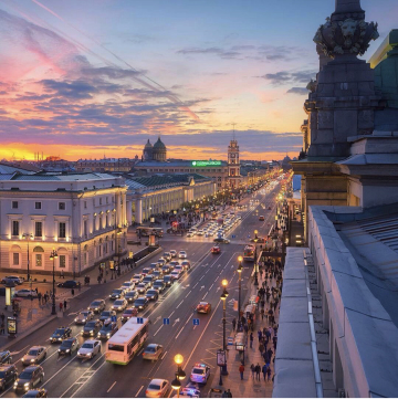 Вид на Санкт-Петербург с высоты птичьего полета